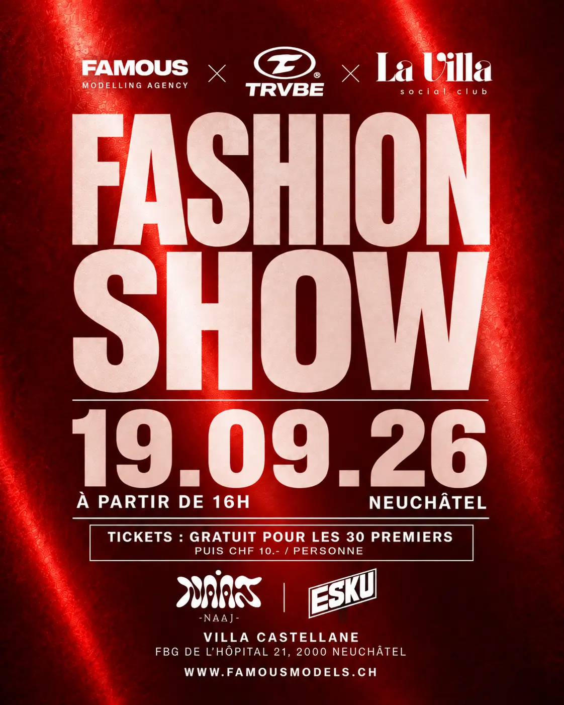 Official poster for the FAMOUS Fashion Show on 19 September 2026